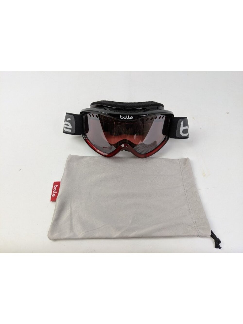 Bolle Ski Snowboard Goggles Black Frames Rose Red Lens Unisex Adults